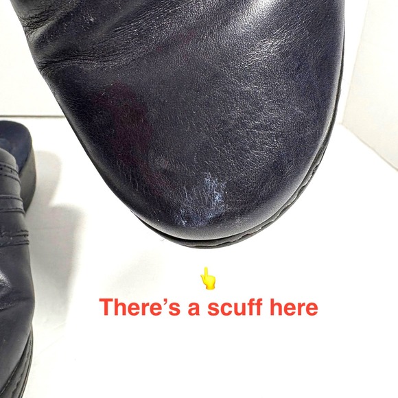 Clarks Hayla Merle Leather Mule Slip-on Clogs Navy Shoes Size 8.5 M 26101760 - Picture 3 of 11